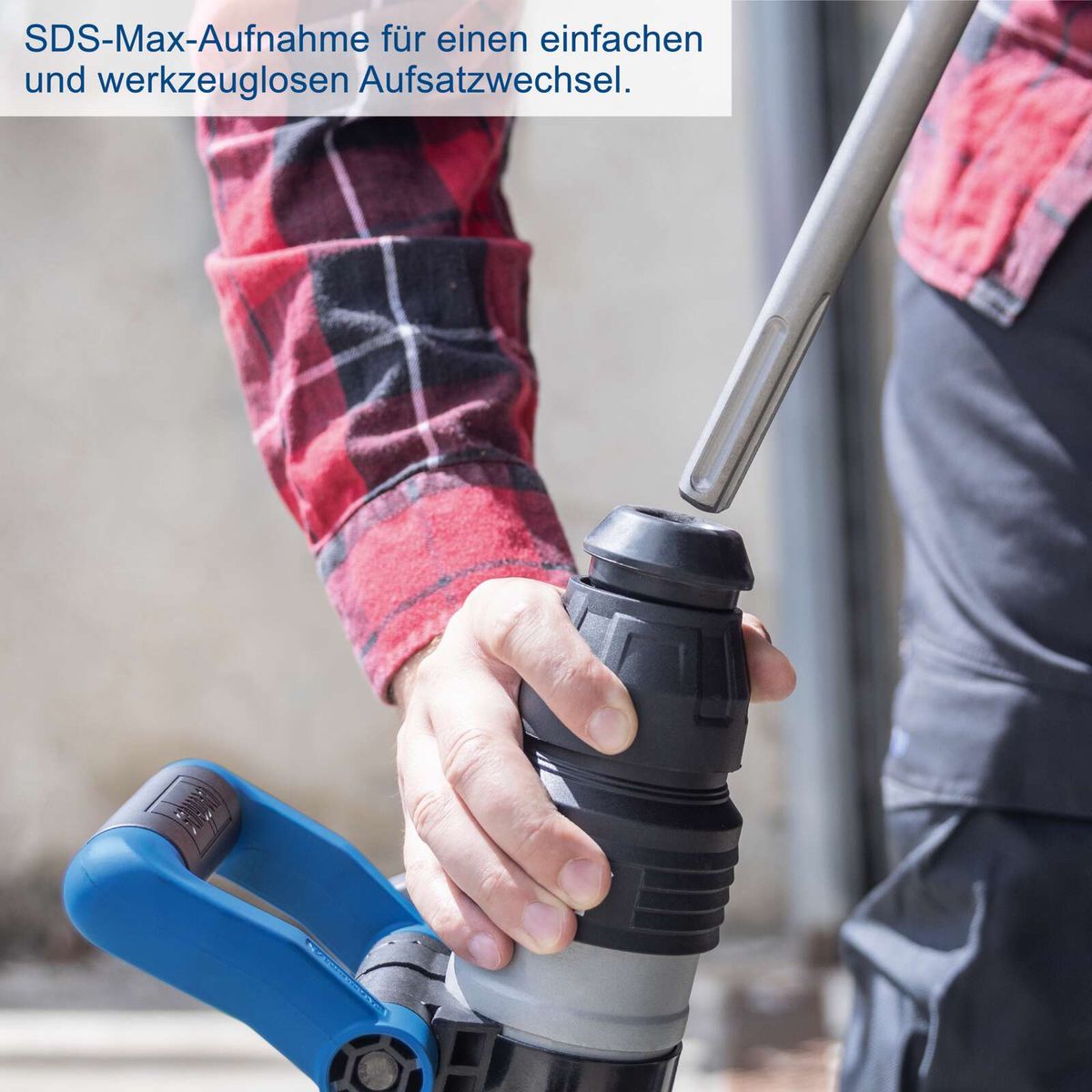 Abbruchhammer mit SDS-Max-Anschluss für einfachen Wechsel ohne Werkzeug
