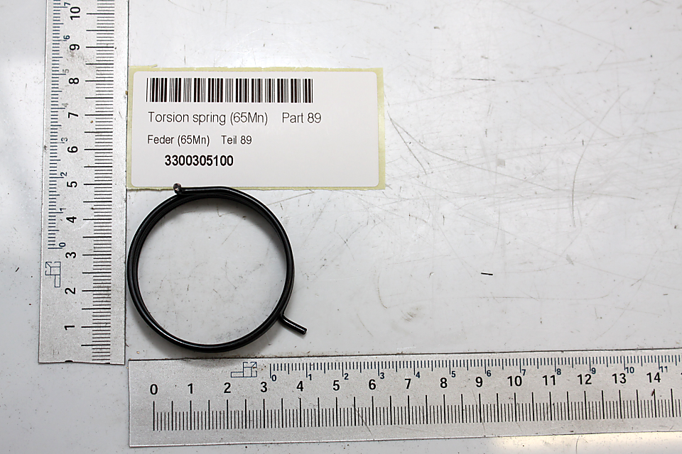 Scheppach-Torsionsfeder (Teil 89) mit Beschriftung und Barcode