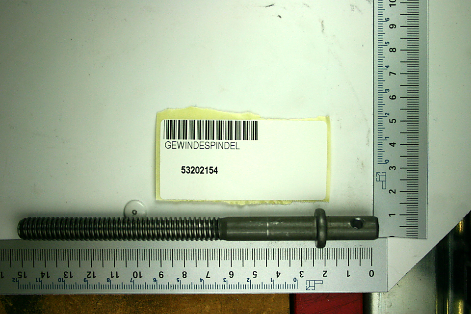 Gewindespindel RD 16x150 von Scheppach, Artikelnummer 53202154, gezeigt von der Seite.