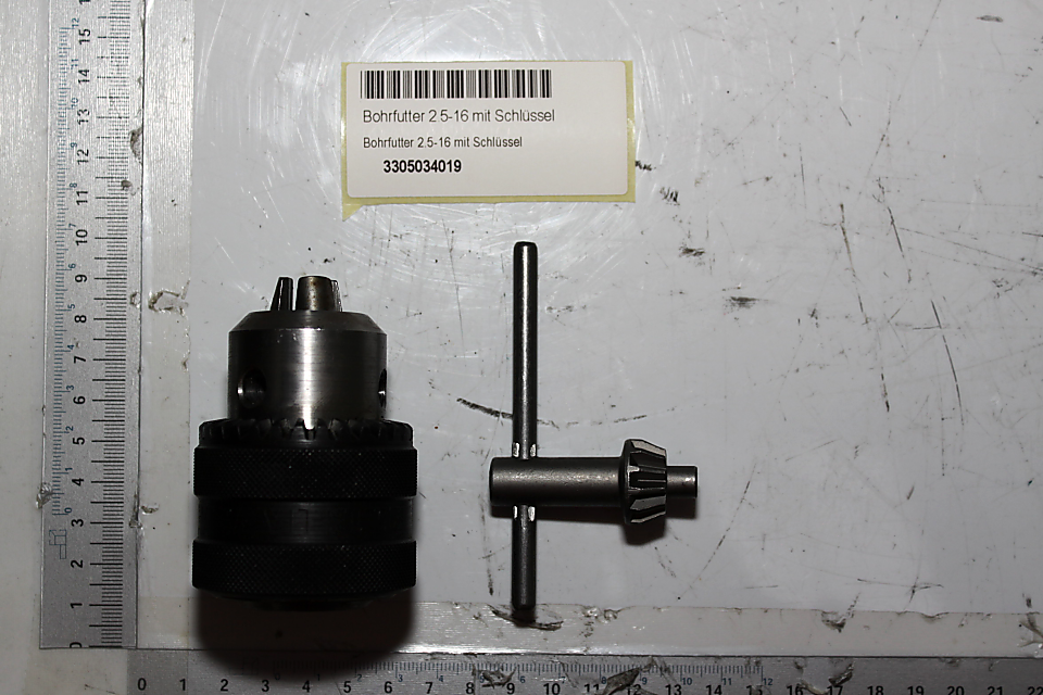 Scheppach-Bohrfutter mit Schlüssel für 2.5–16 mm, Teil der Set-Bohrfutter-Serie