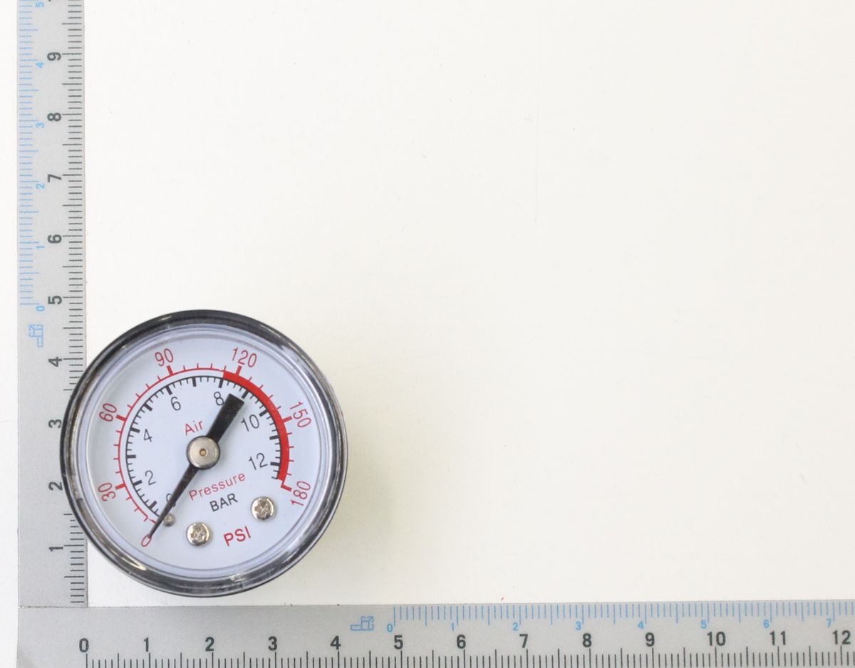Scheppach-Manometer mit Skala für Druckmessung (bis 180 bar) – 8-Bar-Modell