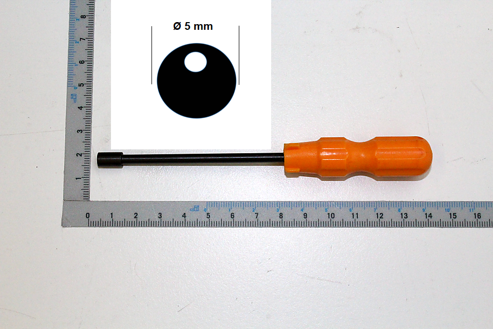 Scheppach-Schraubendreher mit 5 mm-Innenbohrung für Vergasereinstellung