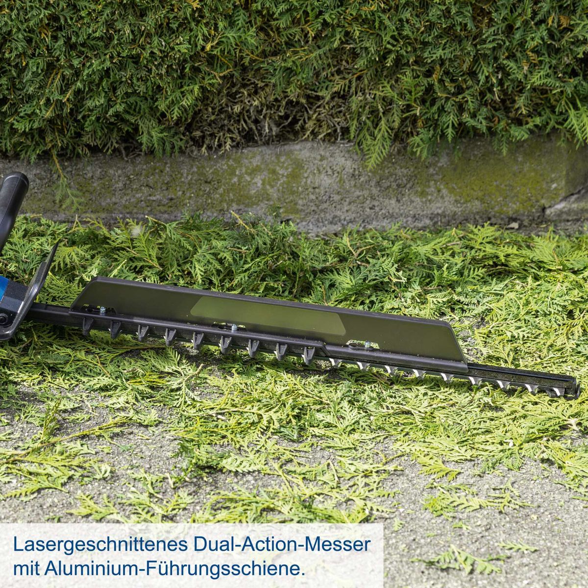 Lasergeschnittenes Dual-Action-Messer mit Aluminium-Führungsschienen für Scheppach-Häckenschere