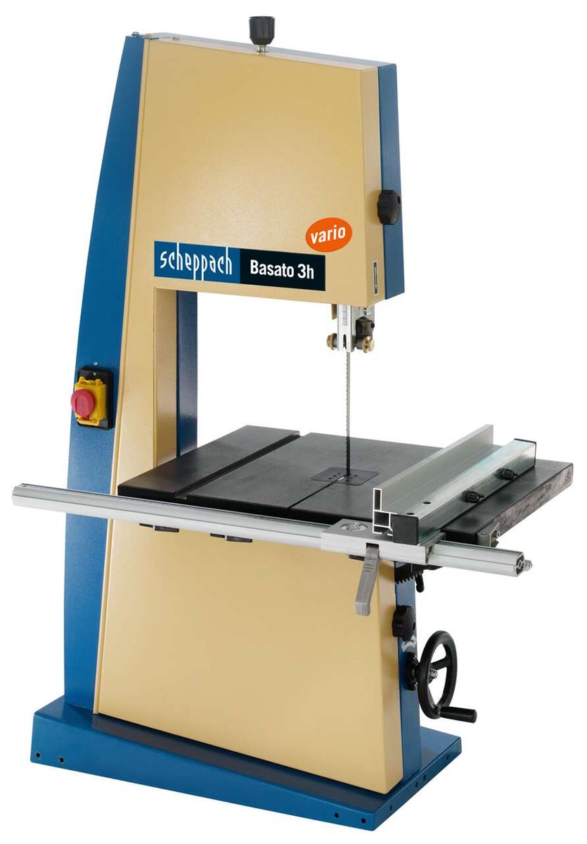 Bandsäge Basato 3-h vario von Scheppach, Vorderansicht.