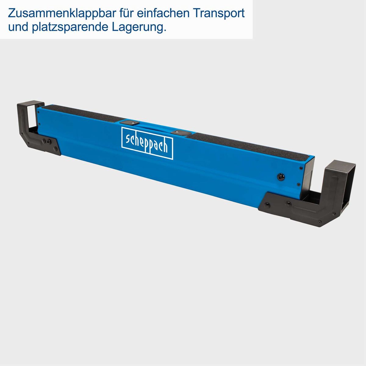 Sägebock MWB600 von Scheppach. Zusammenklappbar für einfachen Transport und platzsparende Lagerung.