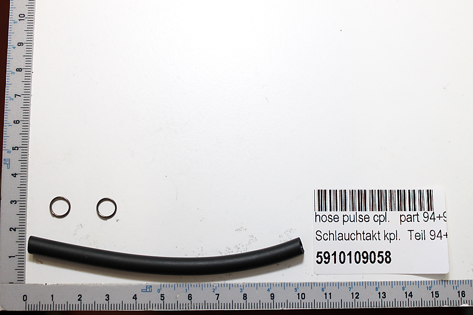 Scheppach-Schlauchstück mit passender Schelle und Ringelementen für Schlauchverbindung