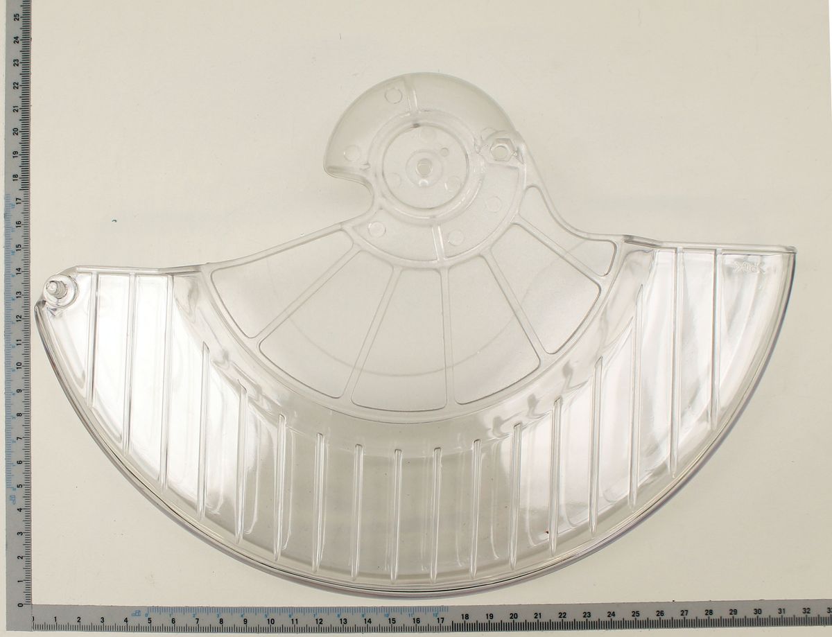 Scheppach-Sägeblattschutz mit integriertem Messstreifen für präzise Maßeinmessung