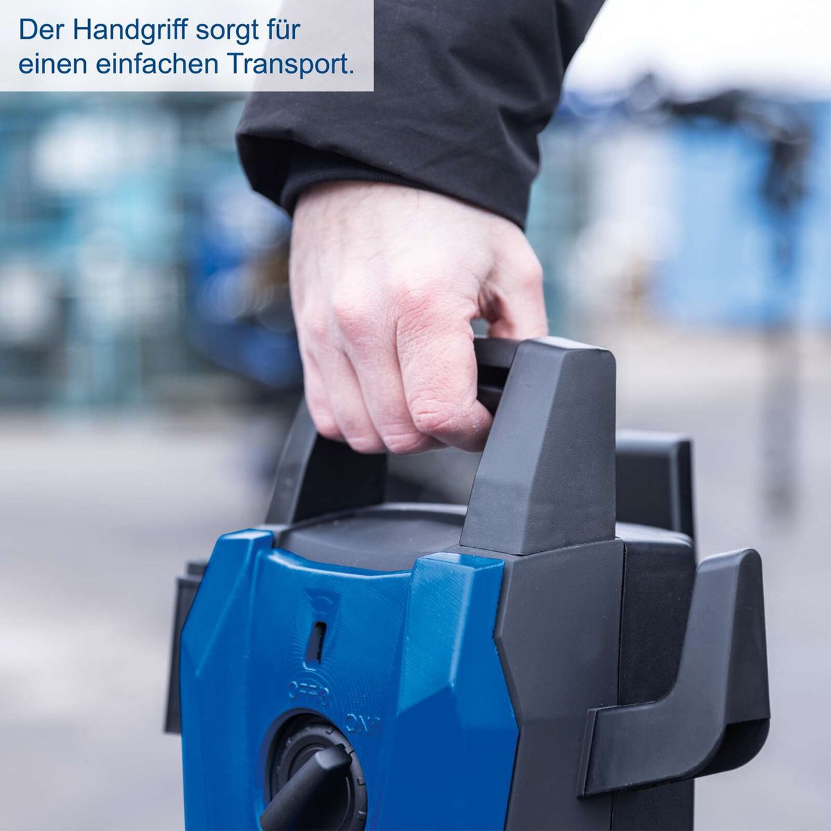 Ergonomischer Handgriff für einfachen Transport eines Hochdruckreinigers