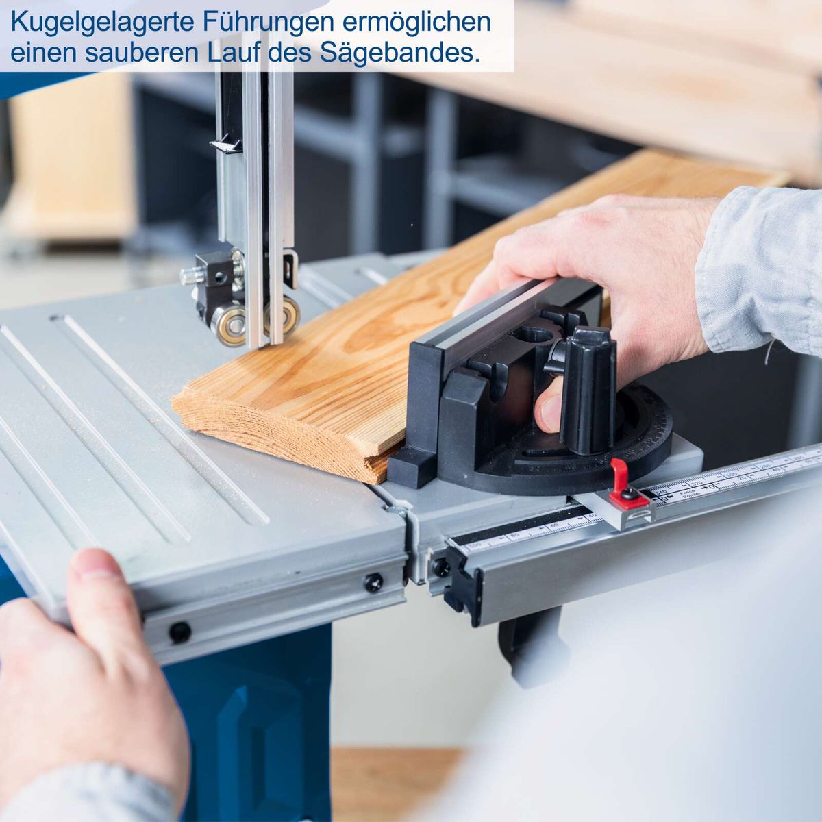 Bandsäge mit Kugelgelagerter Führung für präzisen Lauf der Sägebandleiste