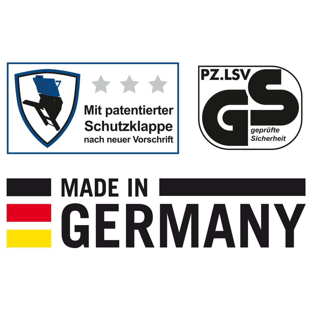 Scheppach-Werkzeug mit Schutzklappe nach neuer Norm, Made in Germany