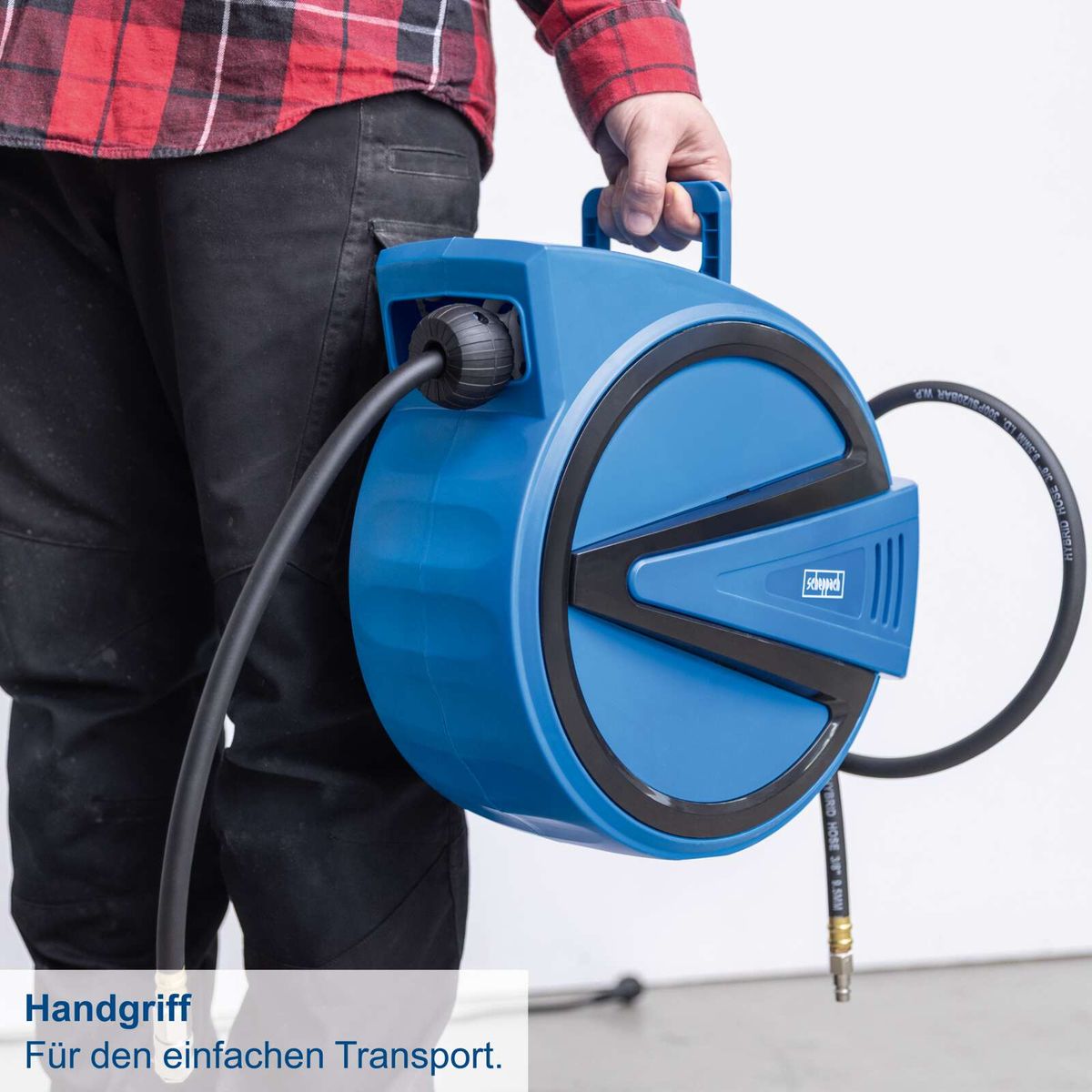 Handgriff für einfachplet Transport der pneumatischen Schlauchtrommel AHR15