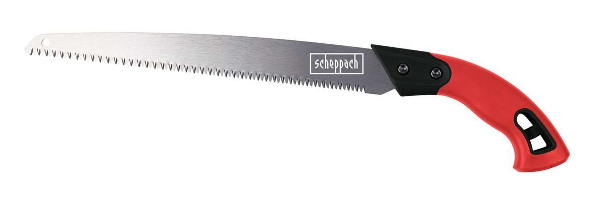 Astsäge mit Gürteltasche scheppach (DIY), Ansicht von der Seite.