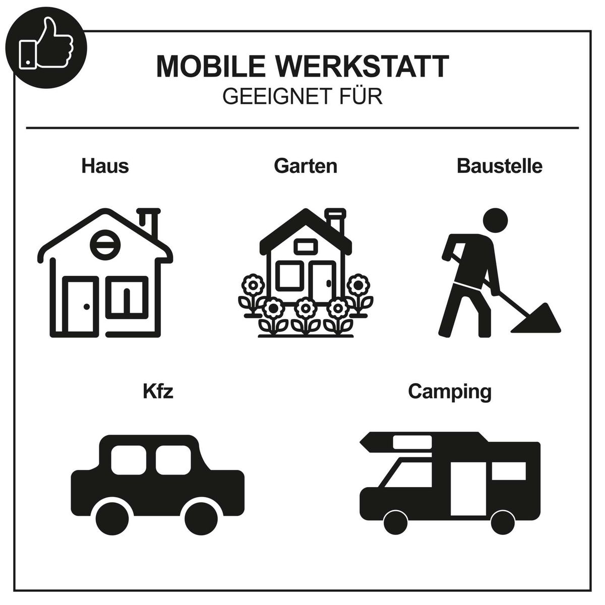 Die mobile Werkstatt von Scheppach ist geeignet für Haus, Garten, Baustelle, Kfz und Camping. Sie bietet einen Spannbereich von 1,5-13mm und ein Drehmoment von 50Nm. Inklusive Bohrerset, Bits, 1x 2Ah Akku, Ladegerät und Koffer.