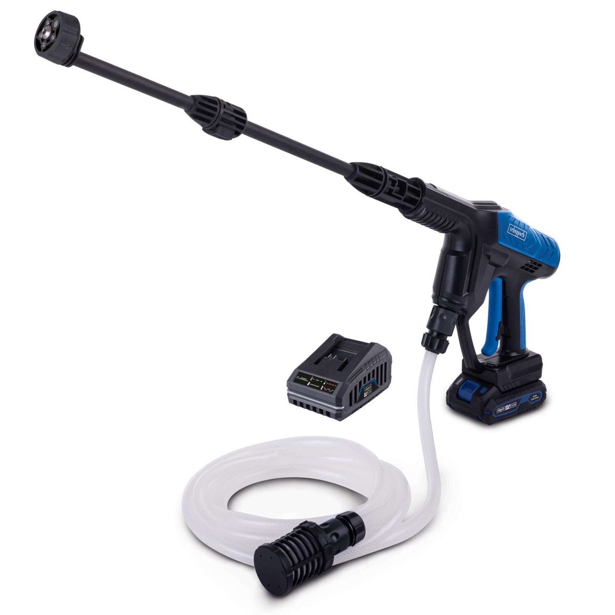 Akku-Hochdruckreiniger mit Schlauch, Akku und Ladegerät für Scheppach C-HPG35X