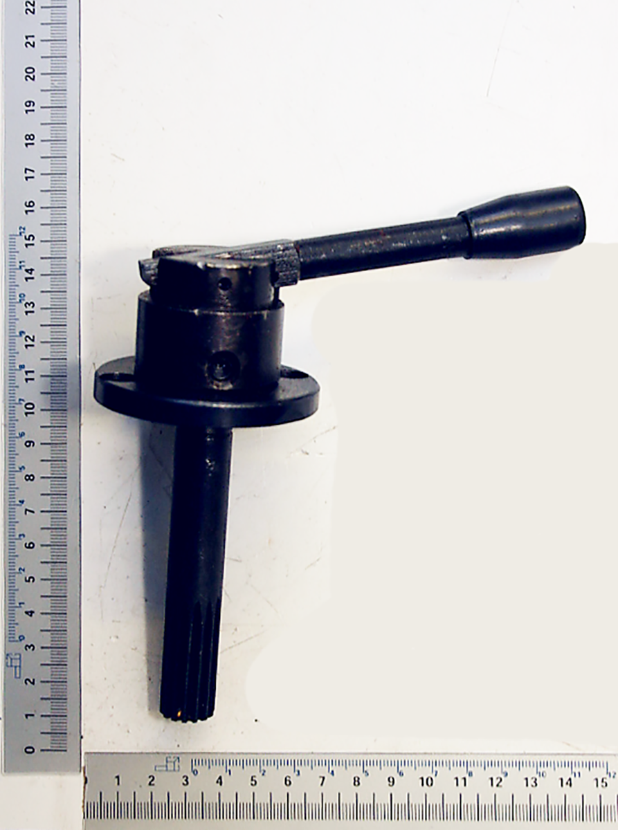 Verstellhebel kpl. von Scheppach, Ansicht von der Seite, Länge ca. 22 cm.
