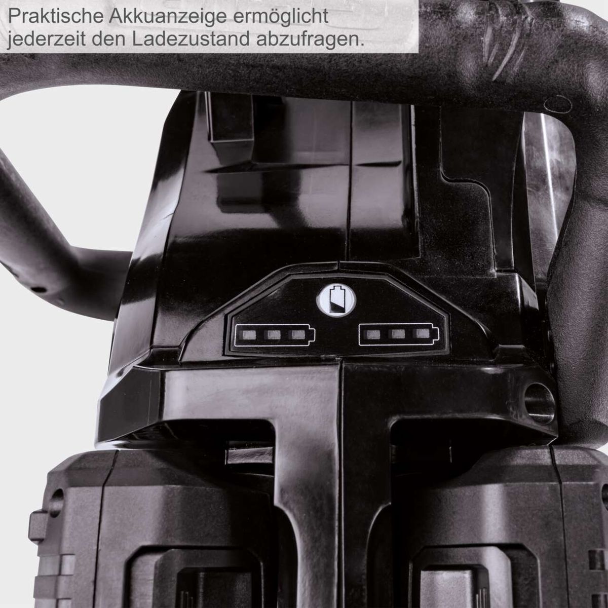 Batteriestatusanzeige für Akku-Kettensäge mit LED-Indikatoren für Ladezustand