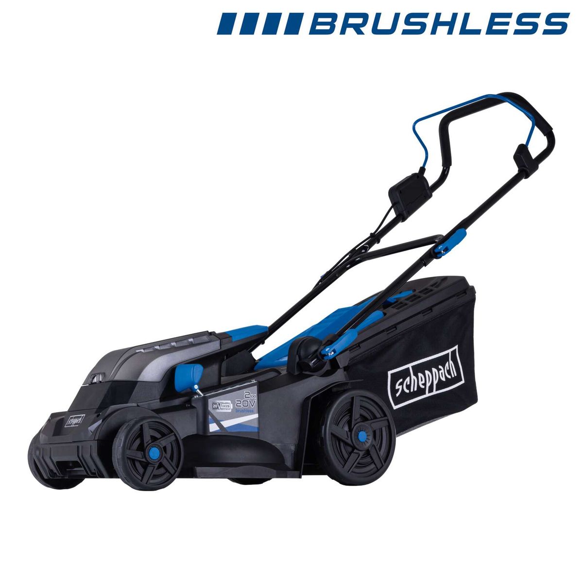 Scheppach Akku-Rasenmäher BC-MP380-X, brushless, 38 cm Schnittbreite, 45-Liter-Korb