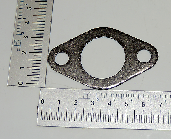 Dichtung für Auspuff Ø27mm Lochabstand: 50mm. Gezeigt von der Seite mit Maßstab.