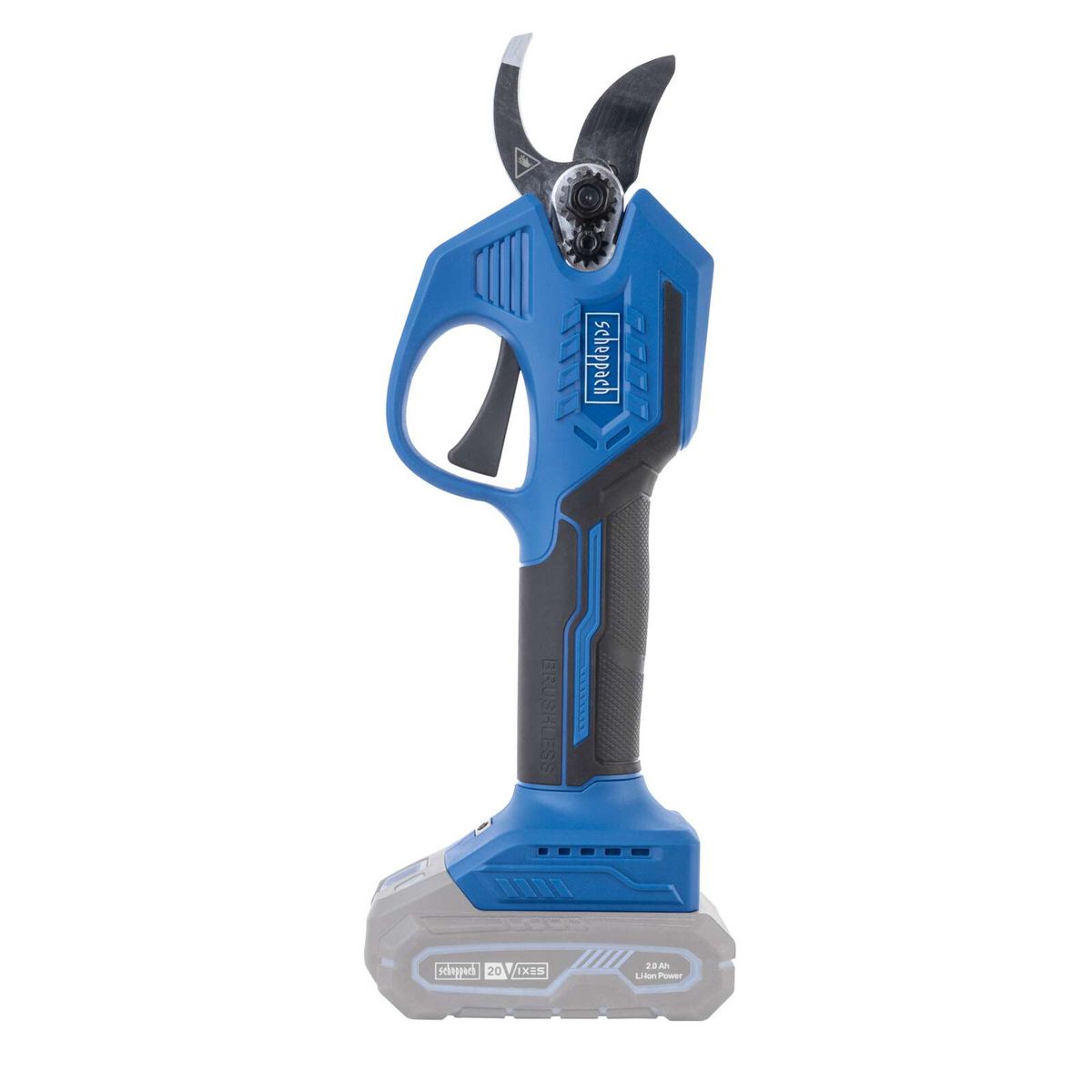 Scheppach Akku-Astschere mit 2,0 Ah Akku, 15 mm und 28 mm Klingen, Brushless-Motor und Handschutz