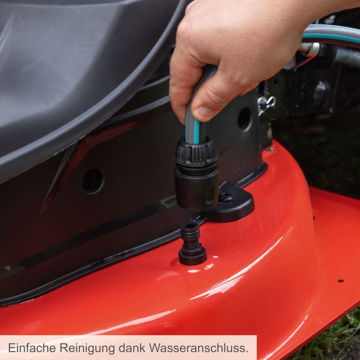 Wasseranschluss für einfache Reinigung am Scheppach-Gerät