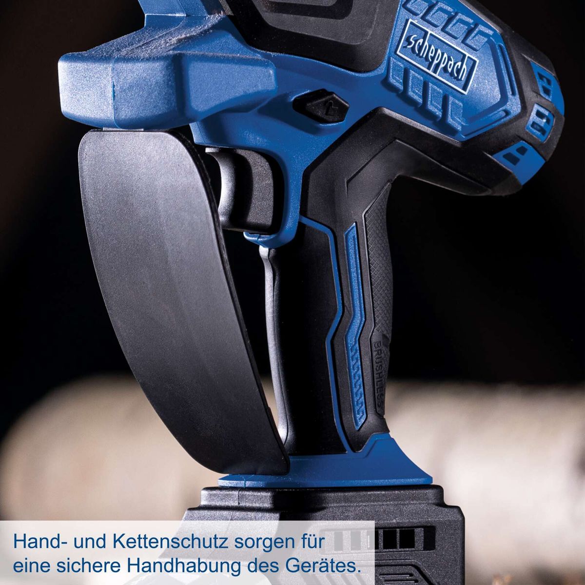 Handschutz und Kettengriffe für sichere Handhabung eines Werkzeugs