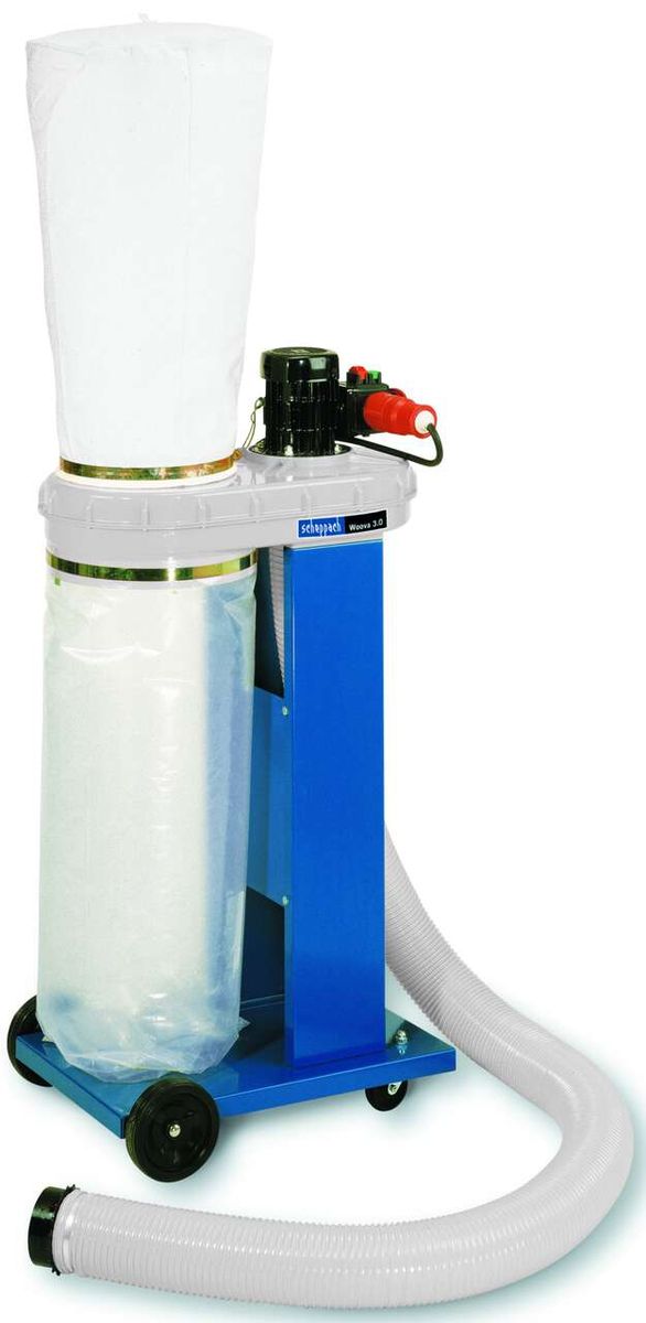 Absauganlage Woova 3.0 scheppach exclusive von der Seite gezeigt.