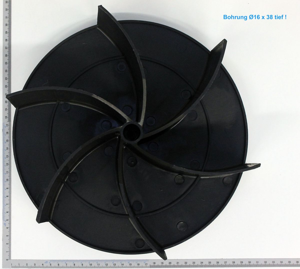 Scheppach Flügelrad mit Bohrung Ø16 × 38 tief, Detailansicht
