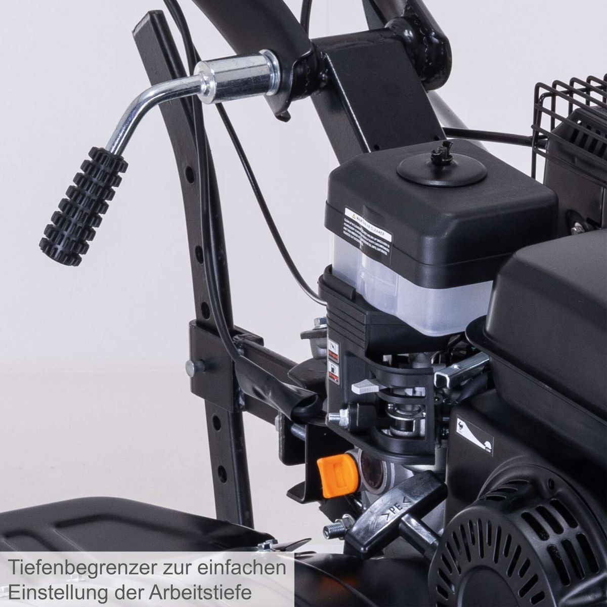 Tiefenbegrenzungseinrichtung für Arbeitstiefeeinstellung einer Scheppach-Motorhacke
