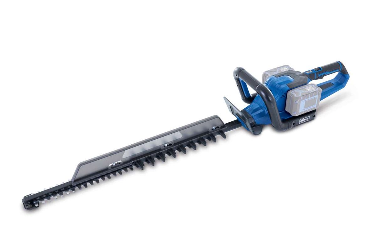 Akku Heckenschere BC-HT720-X Scheppach, von der Seite gezeigt.