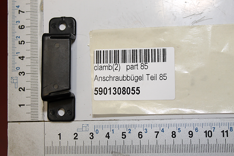 Ein schwarzer Anschraubbügel mit der Artikelnummer 5901308055. Das Teil wird von vorne gezeigt.