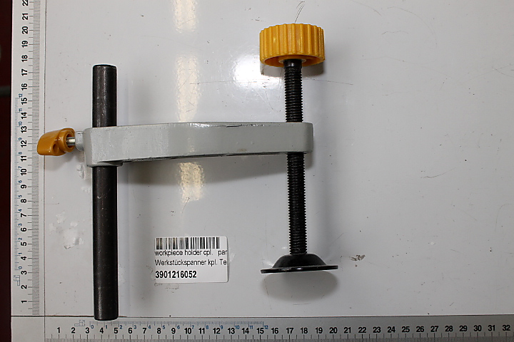 Scheppach-Werkstückspanner mit Handgriff und Schraube für präzise Halterung