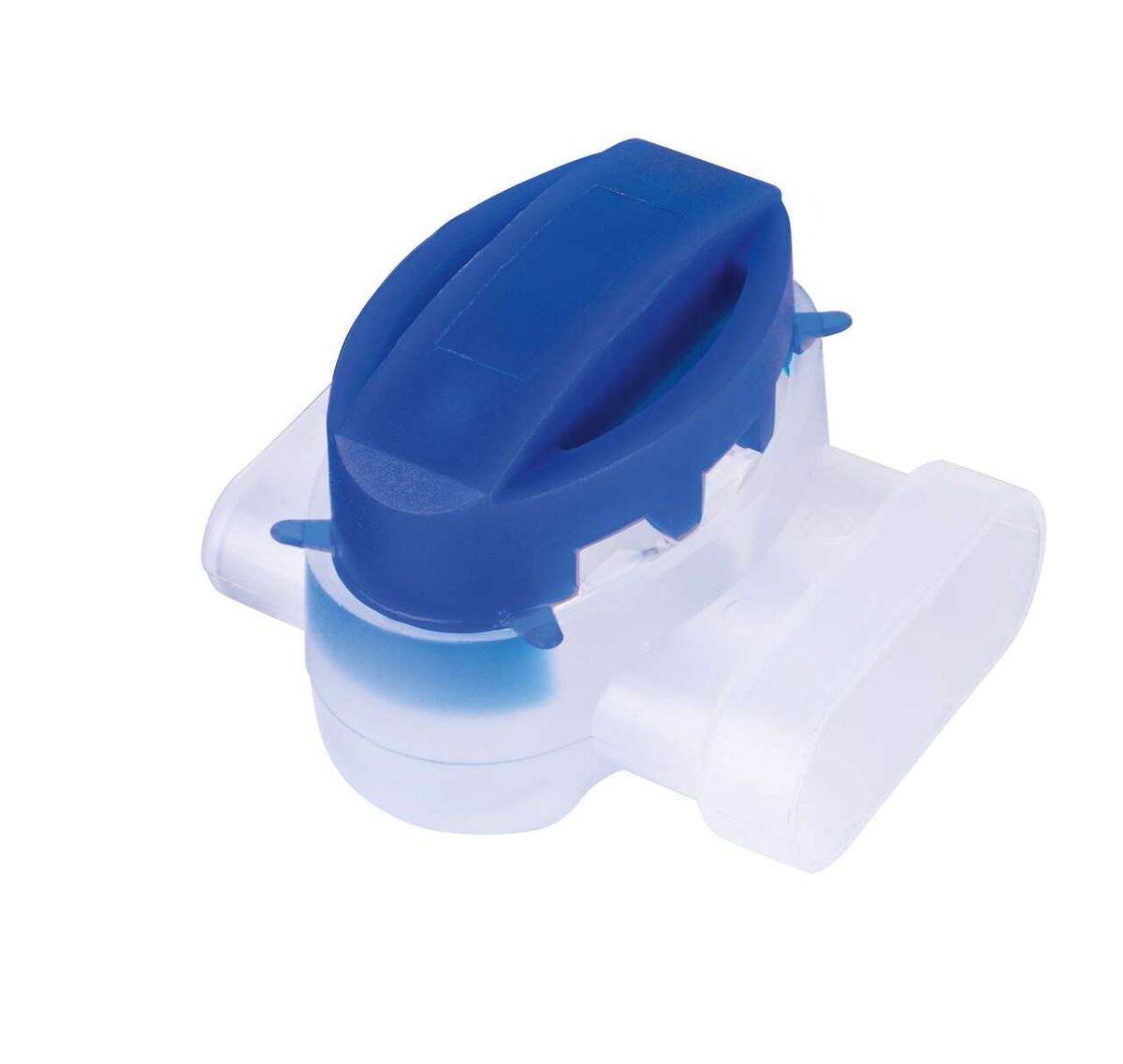 Kabelverbinder für Rasenmähroboter, Ansicht von schräg oben.