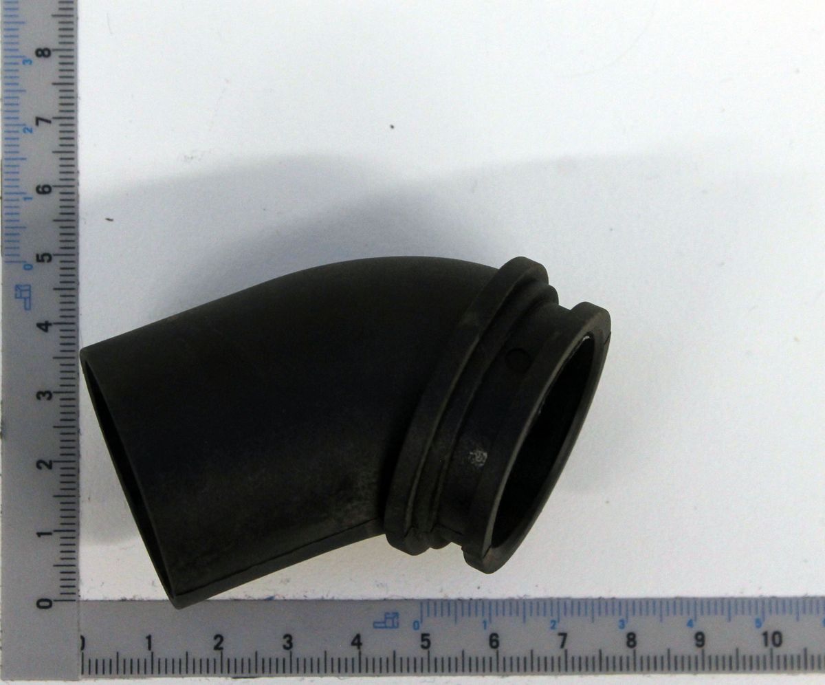 Absaugstutzen, Ansicht von der Seite, Länge ca. 10 cm, Breite ca. 6 cm.