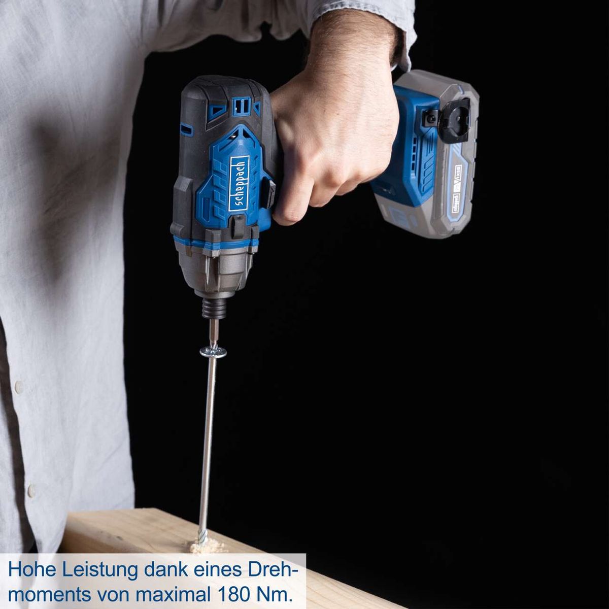 Akku-Schlagschrauber mit maximalem Drehmoment von 180 Nm für präzise Bohrungen und Schraubarbeiten