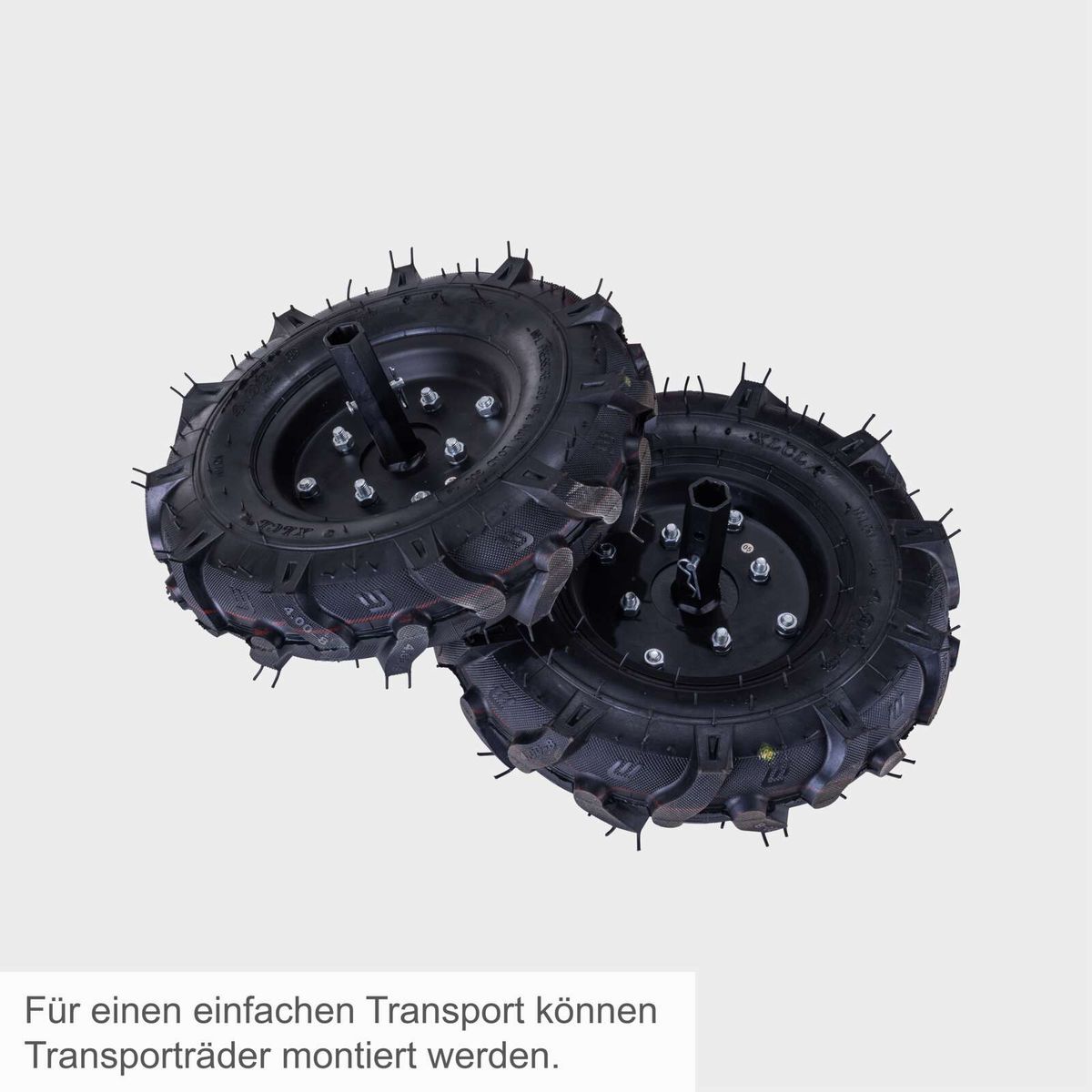 Transportrad für die Scheppach-Motorbürste mit integrierten Messern und Gängen
