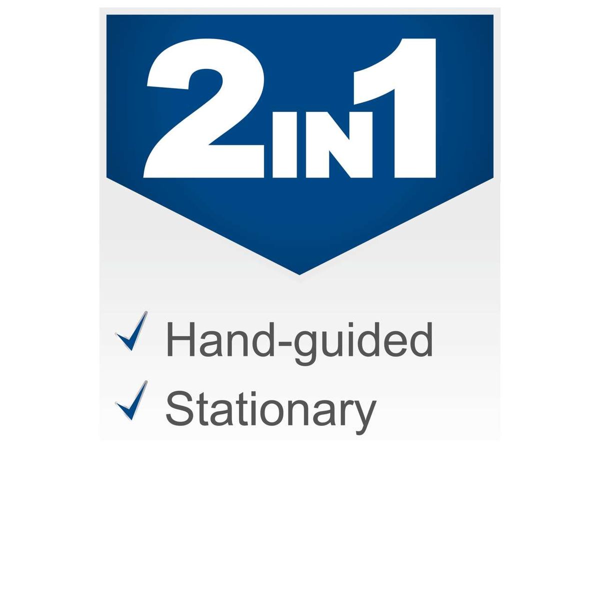 Hand-guided metal band saw with LED lighting and variable speed, stationary setup