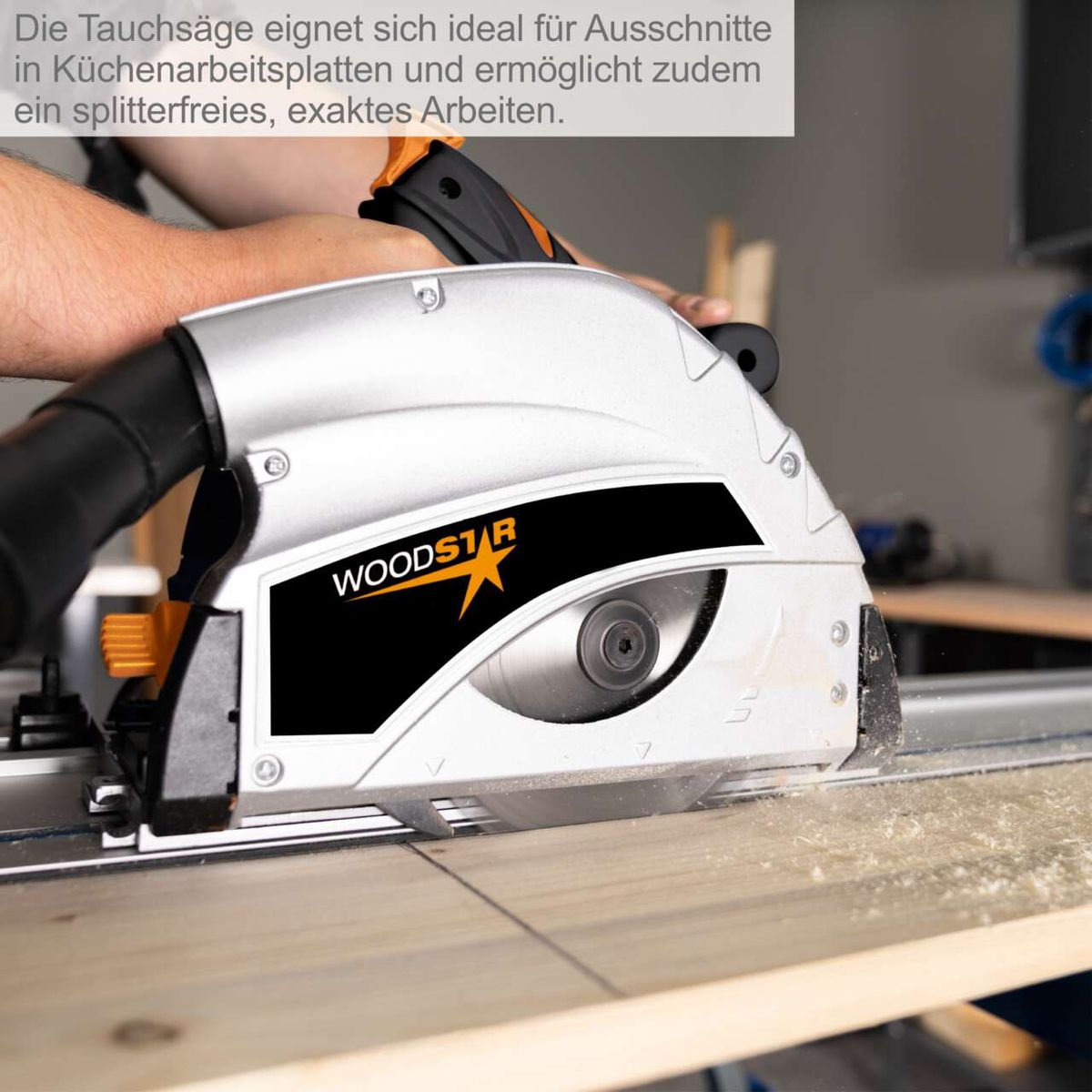 Die Tauchsäge Divar55 Woodster eignet sich ideal für Ausschnitte in Küchenarbeitsplatten und ermöglicht ein splitterfreies, exaktes Arbeiten.