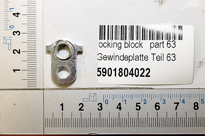 Scheppach-Gewindeplatte Teil 63 mit Beschriftung und Barcode (5901804022)