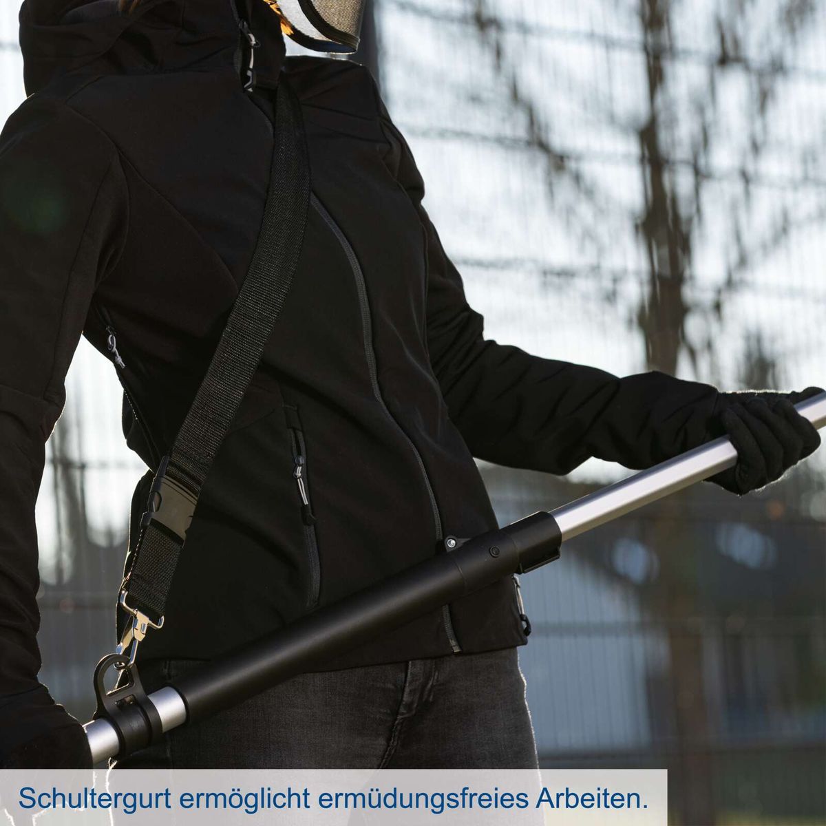 Schultergurt ermöglicht ermüdungsfreies Tragen von Lasten