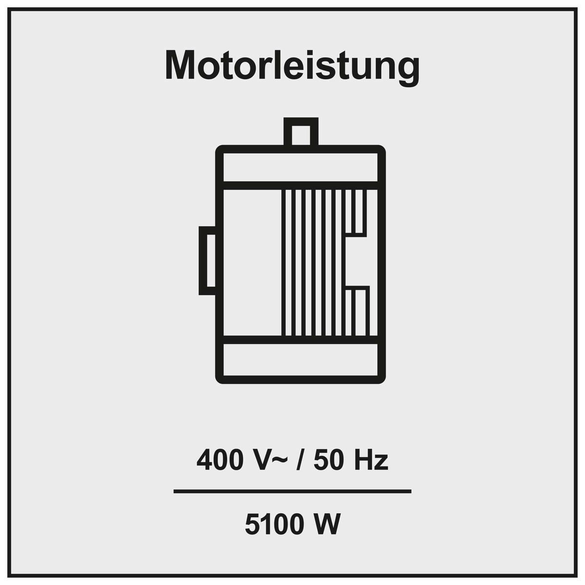 Motorleistung von 5100 Watt für 400 Volt, 50 Hz-Antrieb