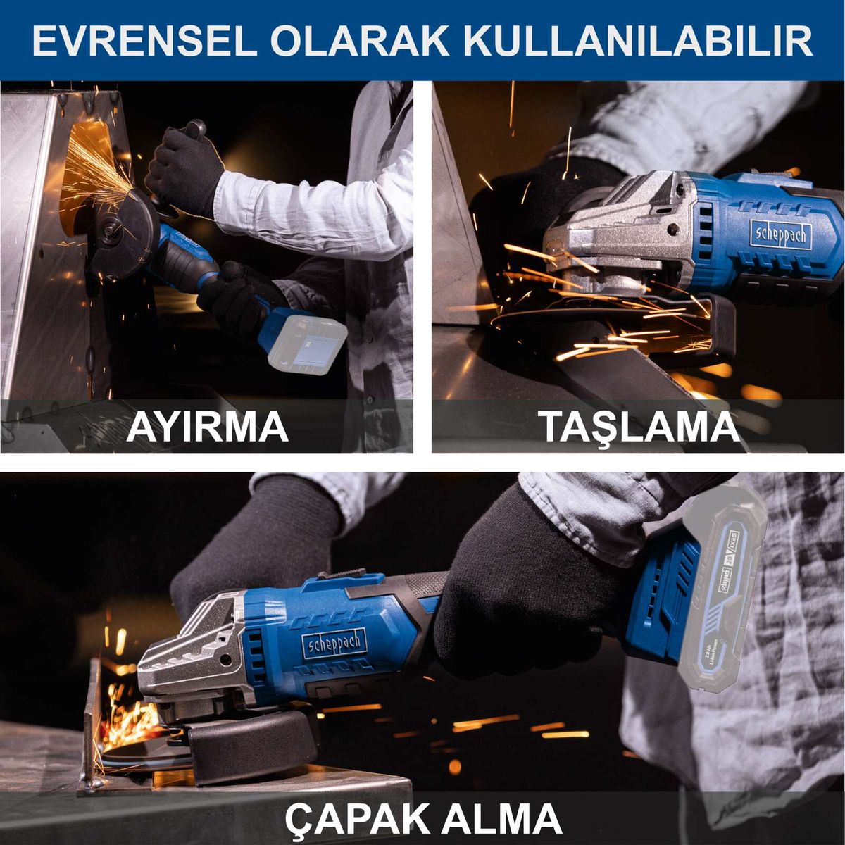 Der Akku-Winkelschleifer C-AG125-X von Scheppach eignet sich zum Trennen, Schleifen und Entfernen von Beschichtungen. Er verfügt über eine Drehzahlregelung von 2500-10000 min und ist inklusive 2Ah Akku und 2,4A Ladegerät erhältlich.