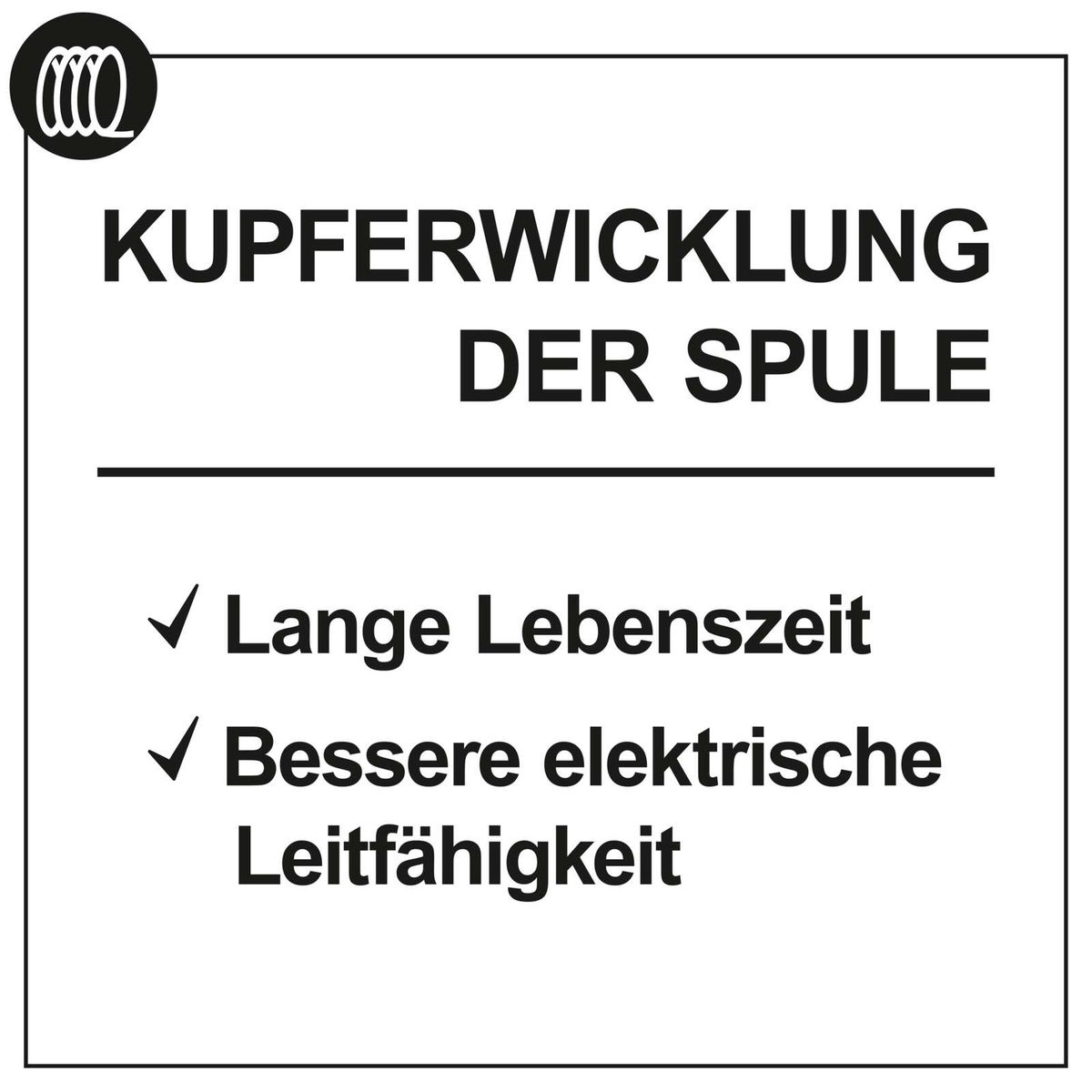 Wichtige Merkmale: Langlebiger Betrieb und verbesserte elektrische Leitfähigkeit der Kupferspule