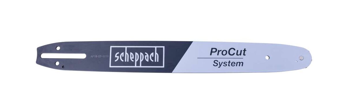 Kettenschwert Pro-cut 16" Kangxing AP16-57-507P von Scheppach, von der Seite gezeigt.