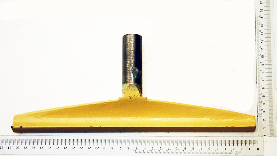 Werkzeugauflage Ø25 von Scheppach, gezeigt von der Seite mit einem Lineal zur Größenveranschaulichung.