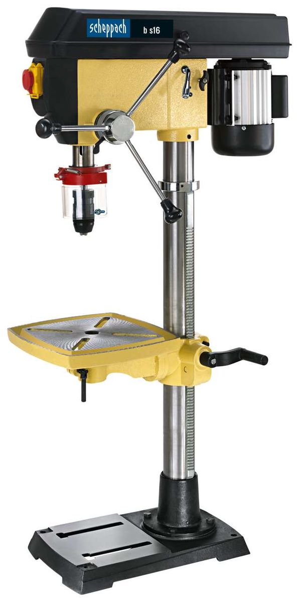 Bohrmaschine b s16 scheppach Schweiz - 400V 50Hz 550W, Ansicht von der Seite.