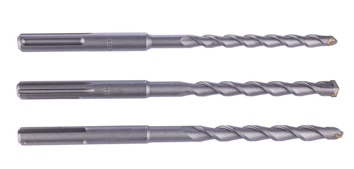 SDS-Max-Bohrer aus dem Bohrer-Set SDS-Max, von vorne gezeigt.