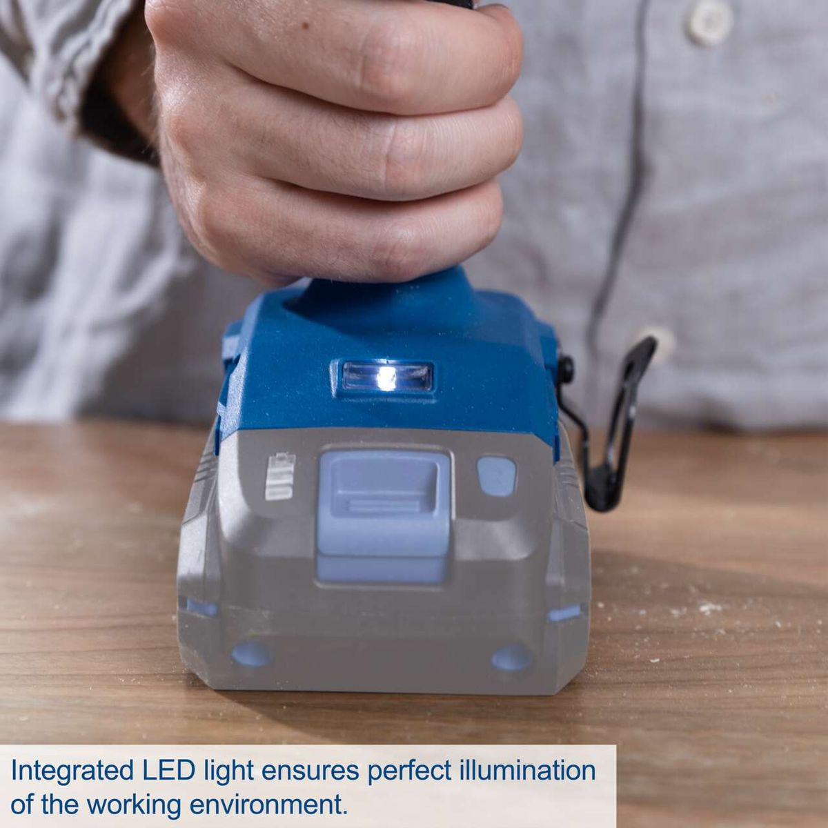 LED lighting for bright workspace illumination in cordless impact driver