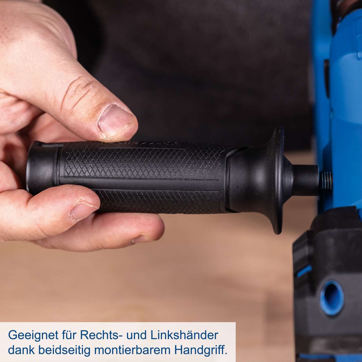 Ergonomischer Handgriff für Rechts- und Linkshänder mit beidseitiger Montage