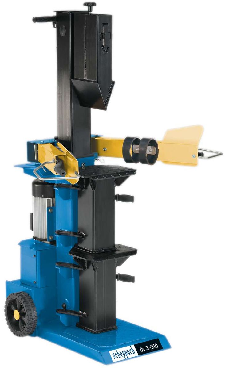Holzspalter stehend Ox 3-910 von Scheppach, Ansicht von der Seite.