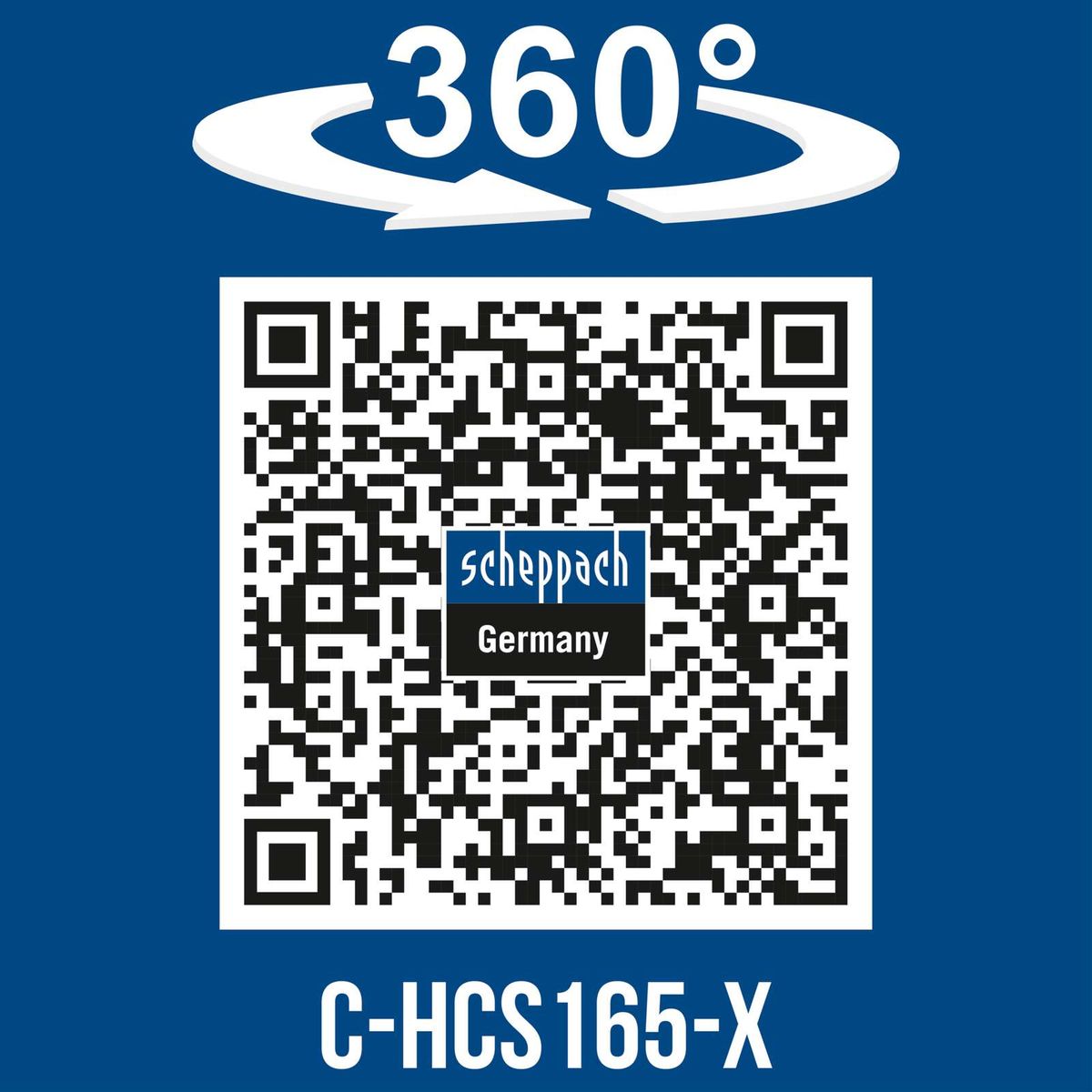 Scheppach Akku-Handkreissäge C-HCS165-X mit 360°-Drehung und QR-Code für Deutschland